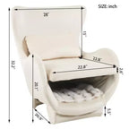 Fauteuil d'appoint Bestier avec espace adapté aux animaux domestiques, fauteuil de salon 2 en 1 en velours, fauteuil simple de loisirs rembourré pour salon et bureau
