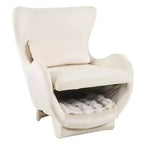 Fauteuil d'appoint Bestier avec espace adapté aux animaux domestiques, fauteuil de salon 2 en 1 en velours, fauteuil simple de loisirs rembourré pour salon et bureau