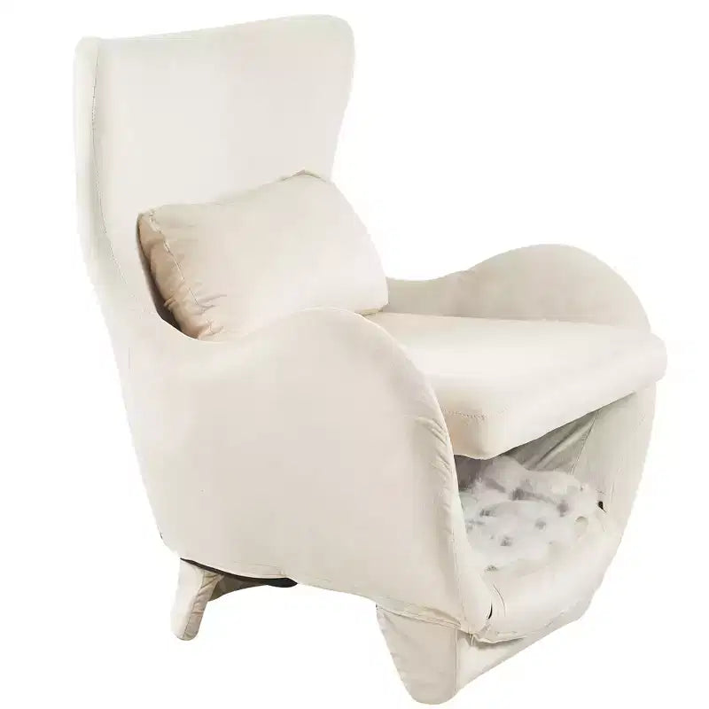 Fauteuil d'appoint Bestier avec espace adapté aux animaux domestiques, fauteuil de salon 2 en 1 en velours, fauteuil simple de loisirs rembourré pour salon et bureau
