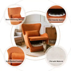 Fauteuil d'appoint Bestier avec espace adapté aux animaux domestiques, fauteuil de salon 2 en 1 en velours, fauteuil simple de loisirs rembourré pour salon et bureau