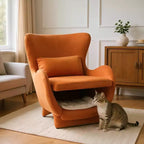 Fauteuil d'appoint Bestier avec espace adapté aux animaux domestiques, fauteuil de salon 2 en 1 en velours, fauteuil simple de loisirs rembourré pour salon et bureau