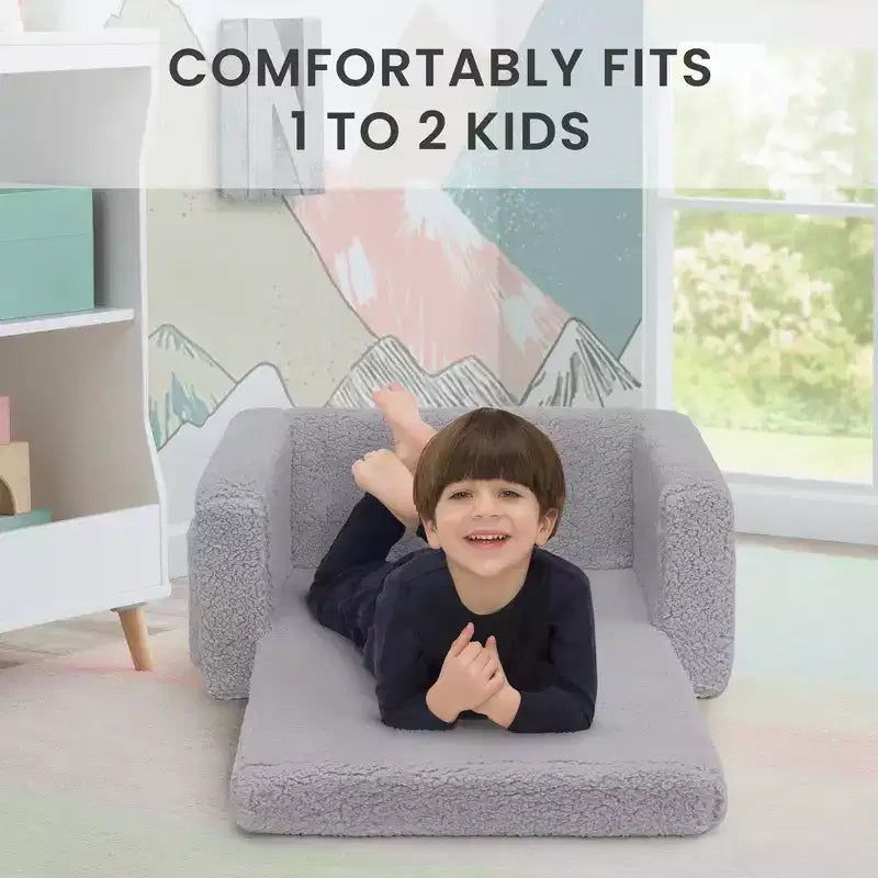 Fauteuil convertible 2-en-1 en peluche pour enfants Cozee de Delta Children
