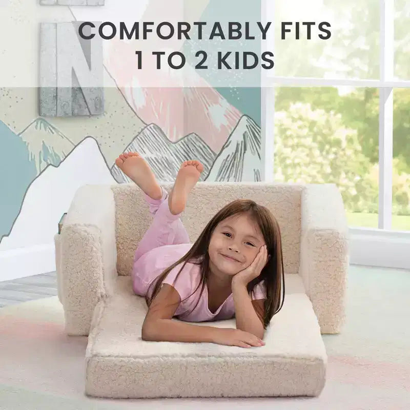 Fauteuil convertible 2-en-1 en peluche pour enfants Cozee de Delta Children