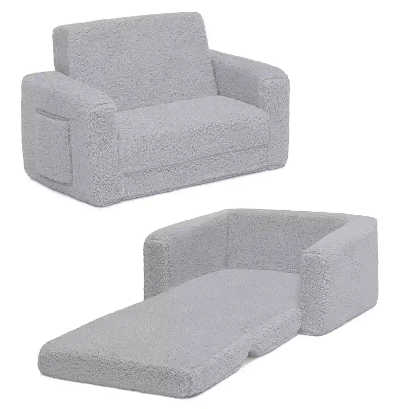 Delta Children Cozee Kids Plush 2-in-1 Convertible Chair to Lounger