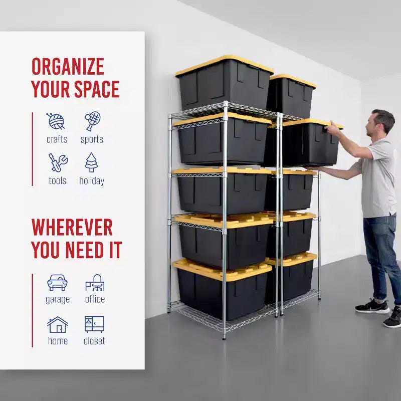 Étagère à bacs SafeRacks de 102 litres – Lot de 2