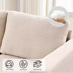 Mjkone Canapé sectionnel modulaire surdimensionné 108Linen, Canapé sectionnel en forme de L avec poche latérale, Grand canapé d'angle 6 places