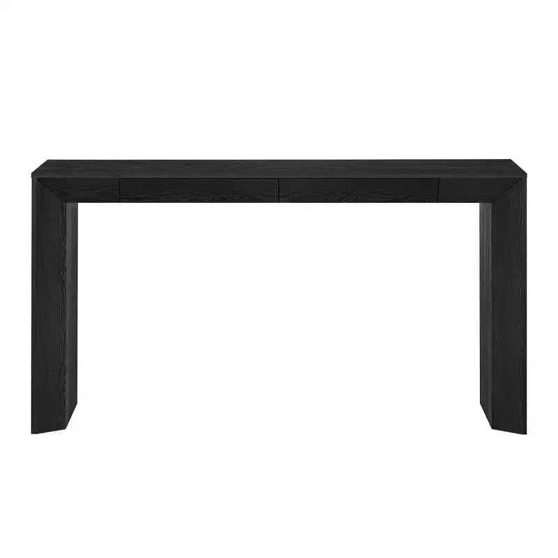 Console en Bois avec Tiroirs, Table d'Entrée à Pieds Épais, Table de Couloir Minimaliste avec Rangement