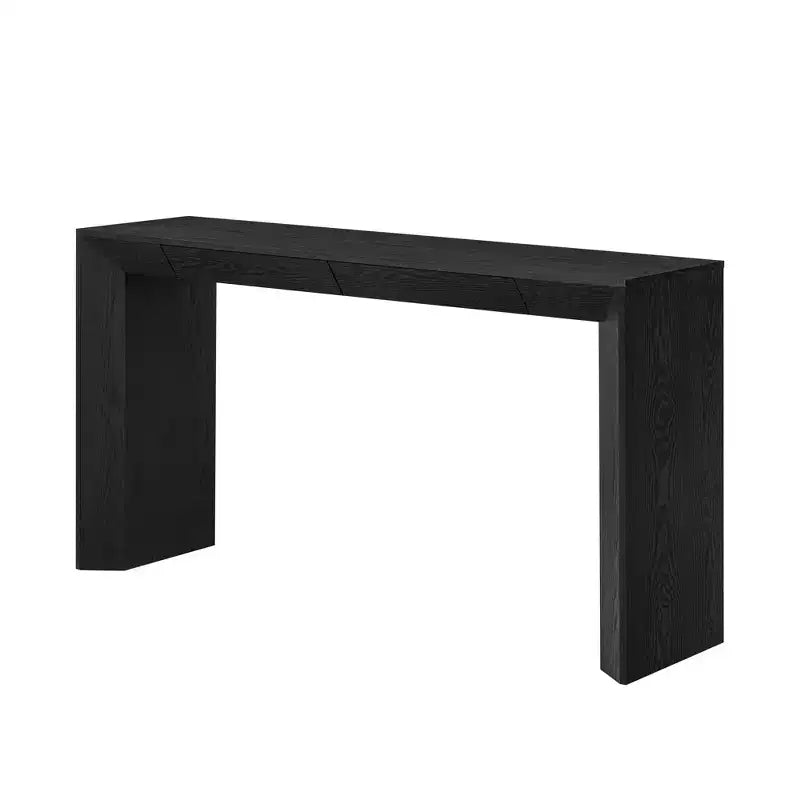 Console en Bois avec Tiroirs, Table d'Entrée à Pieds Épais, Table de Couloir Minimaliste avec Rangement