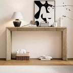 Console en Bois avec Tiroirs, Table d'Entrée à Pieds Épais, Table de Couloir Minimaliste avec Rangement