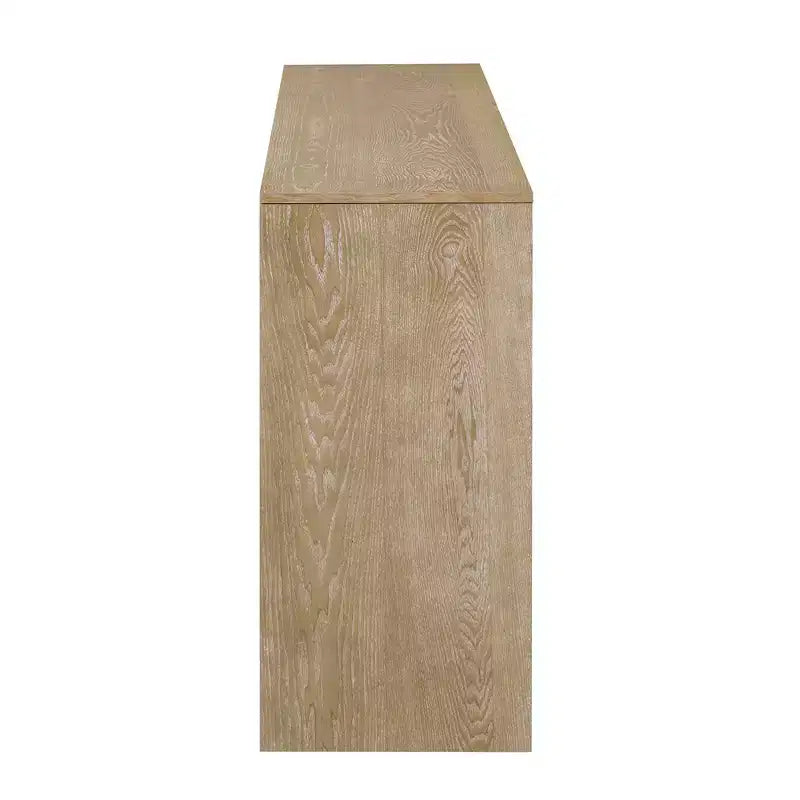 Console en Bois avec Tiroirs, Table d'Entrée à Pieds Épais, Table de Couloir Minimaliste avec Rangement