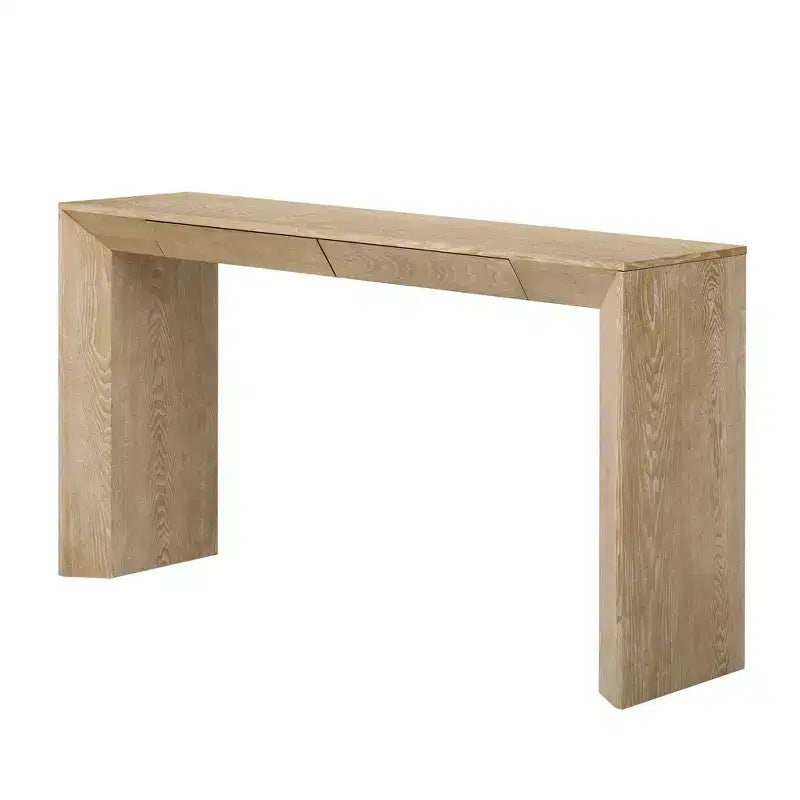 Console en Bois avec Tiroirs, Table d'Entrée à Pieds Épais, Table de Couloir Minimaliste avec Rangement