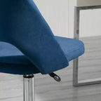 Chaise de bureau moderne à dossier mi-hauteur en velours, chaise d'ordinateur pivotante sans accoudoirs avec dossier ajouré pour bureau à domicile