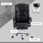 Fauteuil de bureau massant 6 points avec chauffage, en cuir PU, avec hauteur et inclinaison du dossier réglables