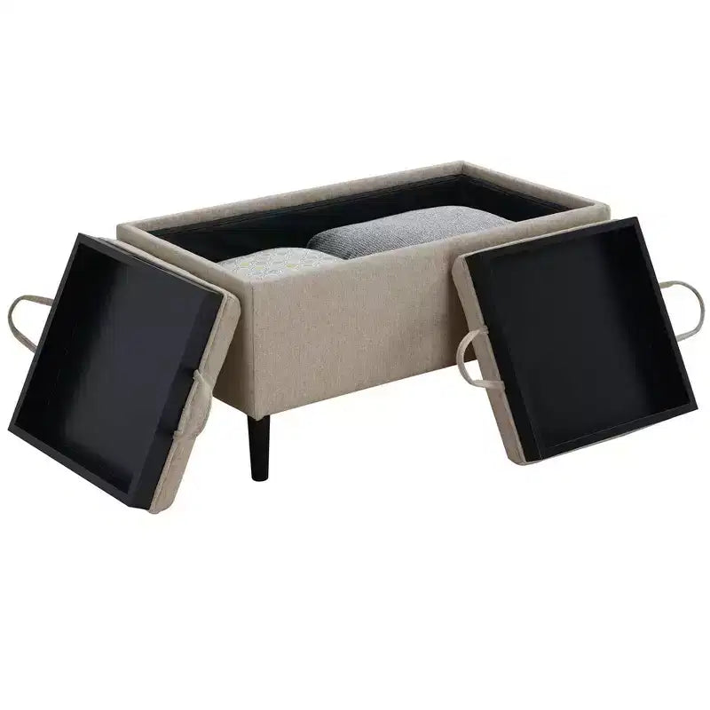 Pouf de rangement Magnolia HomeStock Comfort avec plateaux