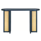 Console étroite en rotin Luxystar avec plateau ovale et rangement pour salon et entrée