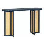 Console étroite en rotin Luxystar avec plateau ovale et rangement pour salon et entrée