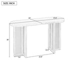 Console étroite en rotin Luxystar avec plateau ovale et rangement pour salon et entrée