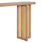 Console étroite en rotin Luxystar avec plateau ovale et rangement pour salon et entrée