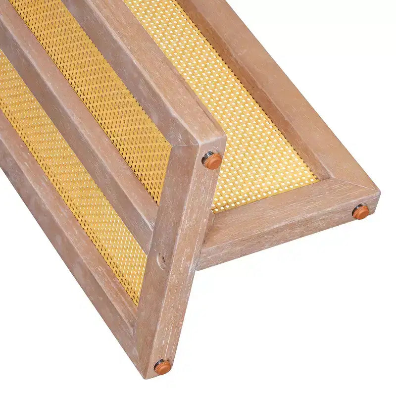 Console étroite en rotin Luxystar avec plateau ovale et rangement pour salon et entrée
