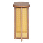 Console étroite en rotin Luxystar avec plateau ovale et rangement pour salon et entrée