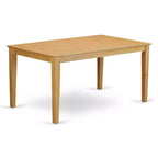HomeStock Table à manger rectangulaire 6 places en bois massif de chêne naturel avec 1 banc et 4 chaises