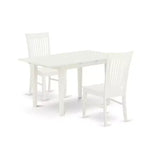 Modern 3-Piece Kitchen Table Set with 2 Chairs - Linen White Dinette Table & Chairs