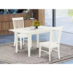 Ensemble de salle à manger moderne 3 pièces avec 2 chaises - Table et chaises de cuisine blanc lin