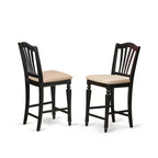 Ensemble de salle à manger hauteur comptoir - Ensemble 3 pièces table et chaises - Table ronde à pied central - Meubles de salle à manger et de cuisine
