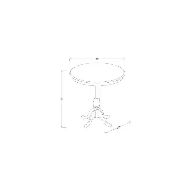 Ensemble de salle à manger hauteur comptoir - Ensemble 3 pièces table et chaises - Table ronde à pied central - Meubles de salle à manger et de cuisine