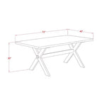 Table de salle à manger HomeStock 7 pièces avec plateau en bois massif finition jacobine vieillie et 6 chaises Parson