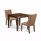 HomeStock 3-Pc Mahogany Finish Solid Wood Top Dining Table Set