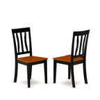 Ensemble de salle à manger 5 pièces en bois massif noir et merisier – 4 places