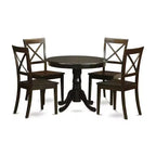 Kitchen Table Set for 4 - 42 Inch Round Dining Table with 4 Chairs - Classic Charm Dinette Set