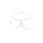 Ensemble de table de cuisine pour 4 personnes - Table à manger ronde de 107 cm avec 4 chaises - Ensemble de salle à manger au charme classique