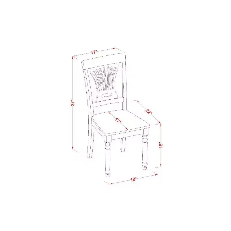 Ensemble de salle à manger rond pour 4 personnes - Table de salle à manger de 107 cm avec 4 chaises - Finition noire et cerise