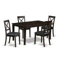 HomeStock 5-Pc Cappuccino Solid Wood Top - Dining Room Set - Seats 4
