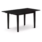 Ensemble de salle à manger 3 pièces avec table rectangulaire à plateau en bois massif finition noire