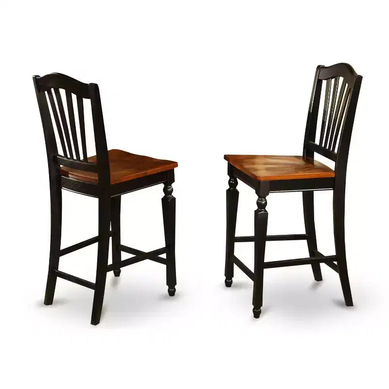 Ensemble de pub hauteur comptoir - Table et chaises 5 pièces - Ensemble de salle à manger - Table ronde de 42 pouces - Fini cerisier noir