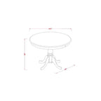 Ensemble de pub hauteur comptoir - Table et chaises 5 pièces - Ensemble de salle à manger - Table ronde de 42 pouces - Fini cerisier noir