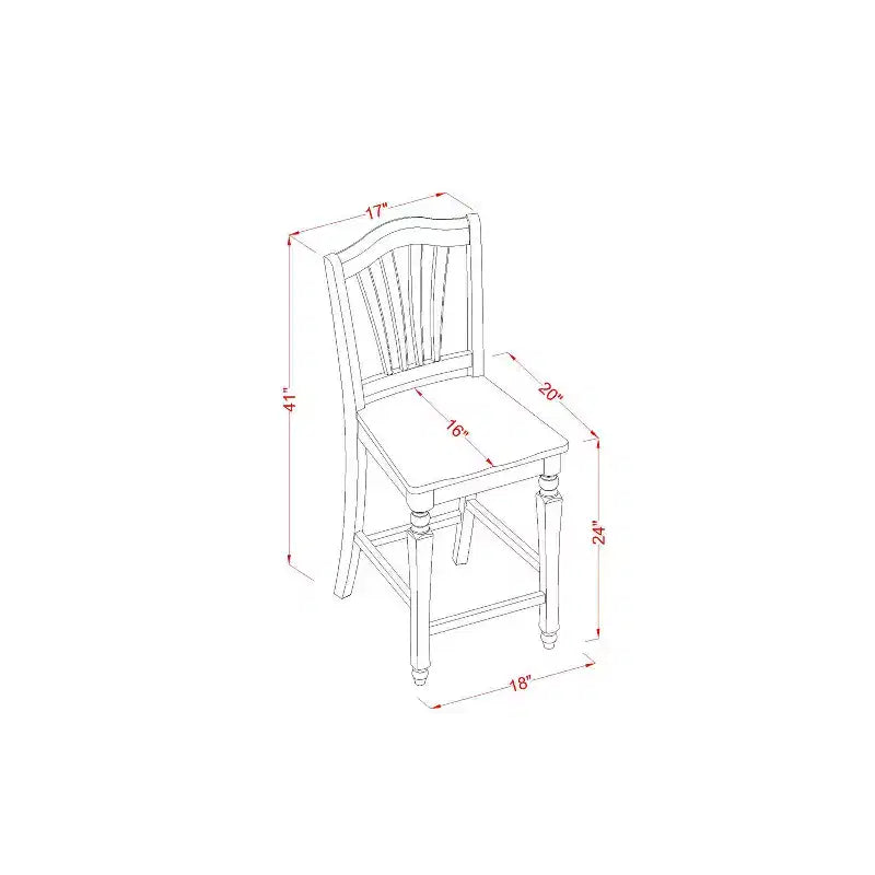 Ensemble de pub hauteur comptoir - Table et chaises 5 pièces - Ensemble de salle à manger - Table ronde de 42 pouces - Fini cerisier noir