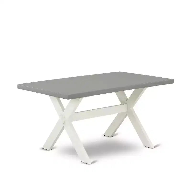 HomeStock Ensemble de 5 pièces : Table à manger en bois massif finition chêne naturel avec 4 chaises Parson