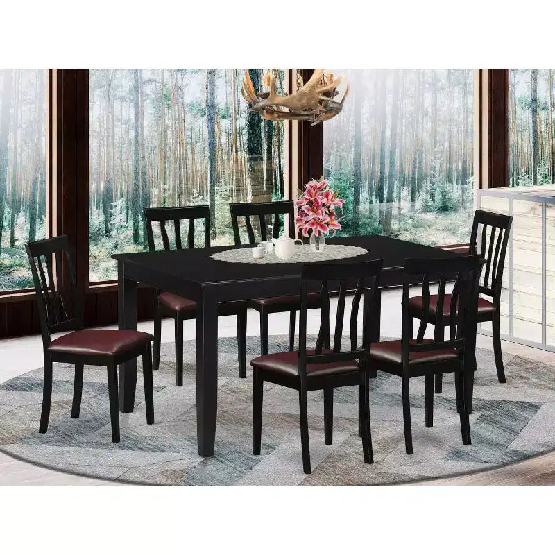 Ensemble de salle à manger du sud-ouest - Table et chaises - Ensemble de salle à manger 7 pièces - Style ferme moderne