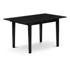 Ensemble de salle à manger 3 pièces HomeStock, plateau rectangulaire en bois massif, finition noire, avec rallonge papillon