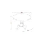 Ensemble Table à Manger pour 4 - Table de Cuisine Ronde 107 cm avec 4 Chaises - Fini Blanc Lin