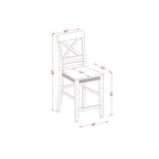 Ensemble de salle à manger 3 pièces HomeStock avec table haute à plateau en bois massif, finition noire