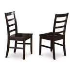 Table à manger rectangulaire 7 pièces HomeStock avec plateau en bois massif finition cappuccino et 6 chaises