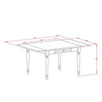 Ensemble de salle à manger 3 pièces HomeStock, dessus rectangulaire en bois massif à rallonges, finition blanc lin