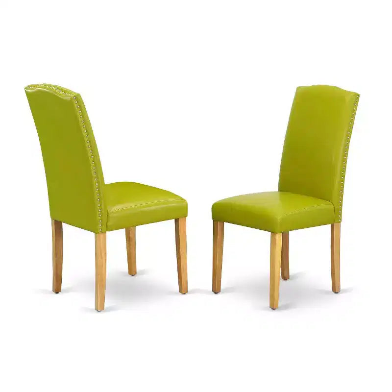 Ensemble de salle à manger ovale 5 pièces - Table 42-60 avec rallonge papillon et 4 chaises Parsons - Vert automne