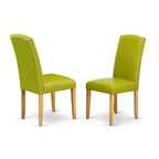 Ensemble de salle à manger ovale 5 pièces - Table 42-60 avec rallonge papillon et 4 chaises Parsons - Vert automne