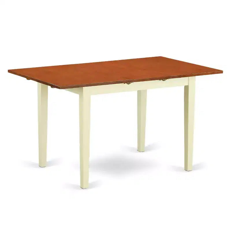 Ensemble de salle à manger 5 pièces table et chaises - Table rectangulaire en bois avec rallonge papillon - Meubles de cuisine et coin repas